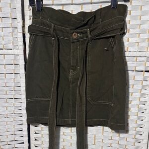 NWOT Free People Olive Green Belted Skirt